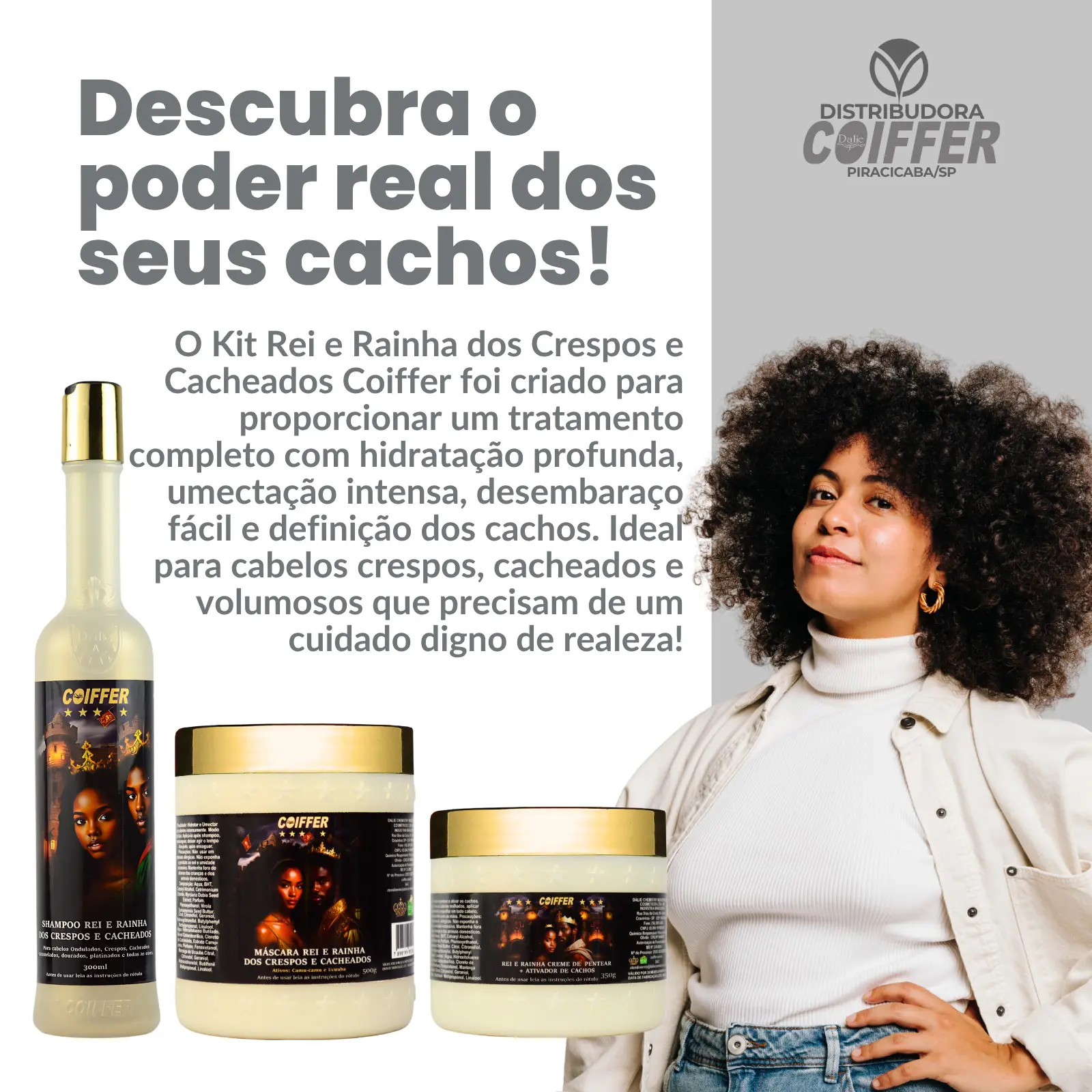 FOTOS EDITANDO COIFFER.zip - 126 Kit Rei E Rainha Crespos e Caheados Coiffer 3(unidades) - Imagem 2
