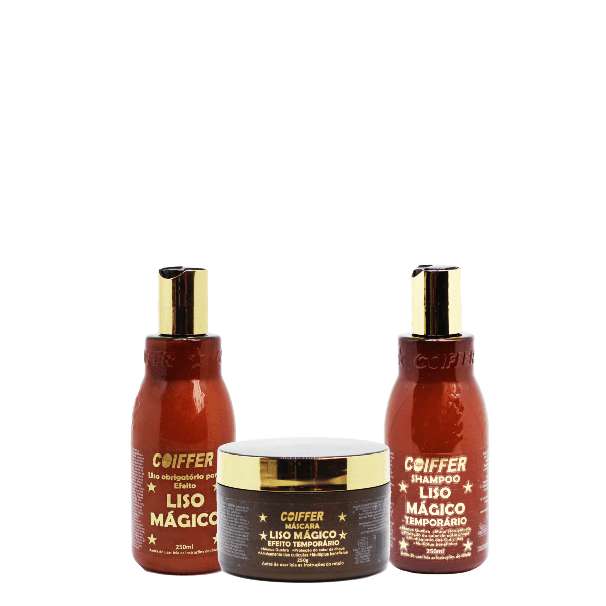 Kit Liso Mágico Coiffer – Hidratação, Proteção Térmica e Antifrizz
