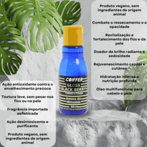 Gloss Black Berry Coiffer 80ml  Finalizador Capilar - Imagem 3